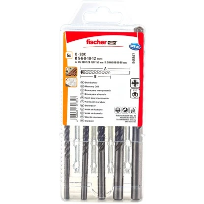 Fischer Steinbohrer D-SDX Set 5-teilig 3 Fischer Steinbohrer D-SDX Set 5-teilig