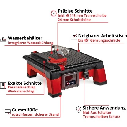 Einhell Power X-Change Akku-Fliesenschneidmaschine TE-TC 18/115 Li Solo 5 Einhell Power X-Change Akku-Fliesenschneidmaschine TE-TC 18/115 Li Solo – Bild 3