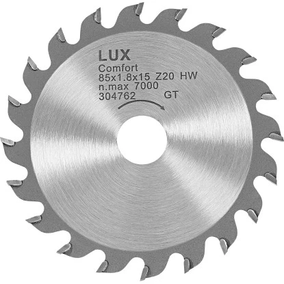 LUX HM-Minikreissägeblatt Holz Ø 85 Mm 20 Zähne 3 LUX HM-Minikreissägeblatt Holz Ø 85 Mm 20 Zähne