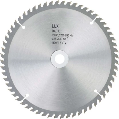 LUX HM-Kreissägeblatt Holz Ø 205 Mm 60 Zähne 3 LUX HM-Kreissägeblatt Holz Ø 205 Mm 60 Zähne