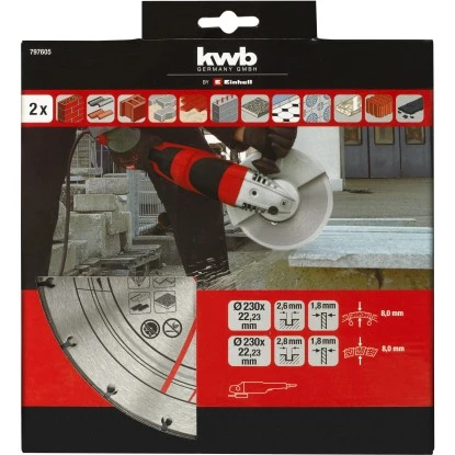 Kwb By Einhell Diamant-Trennscheiben-Set 230 Mm 2-tlg. 4 Kwb By Einhell Diamant-Trennscheiben-Set 230 Mm 2-tlg. – Bild 2